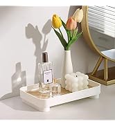 MRPAPA Bathroom Tray, 9"×6" Vanity Trays, White Rectangle Decorative Catchall Organizer Storage S...