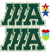 Jongdari Iron on Letters for Clothing, 8 Pcs Chenille Letter Patches Varsity Letter Patches Iron ...