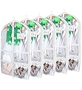 Syeeiex 3" Gusseted Dance Costume Garment Bag(5 Pack), 40'' Dance Garment Bags for Dancers with 4...