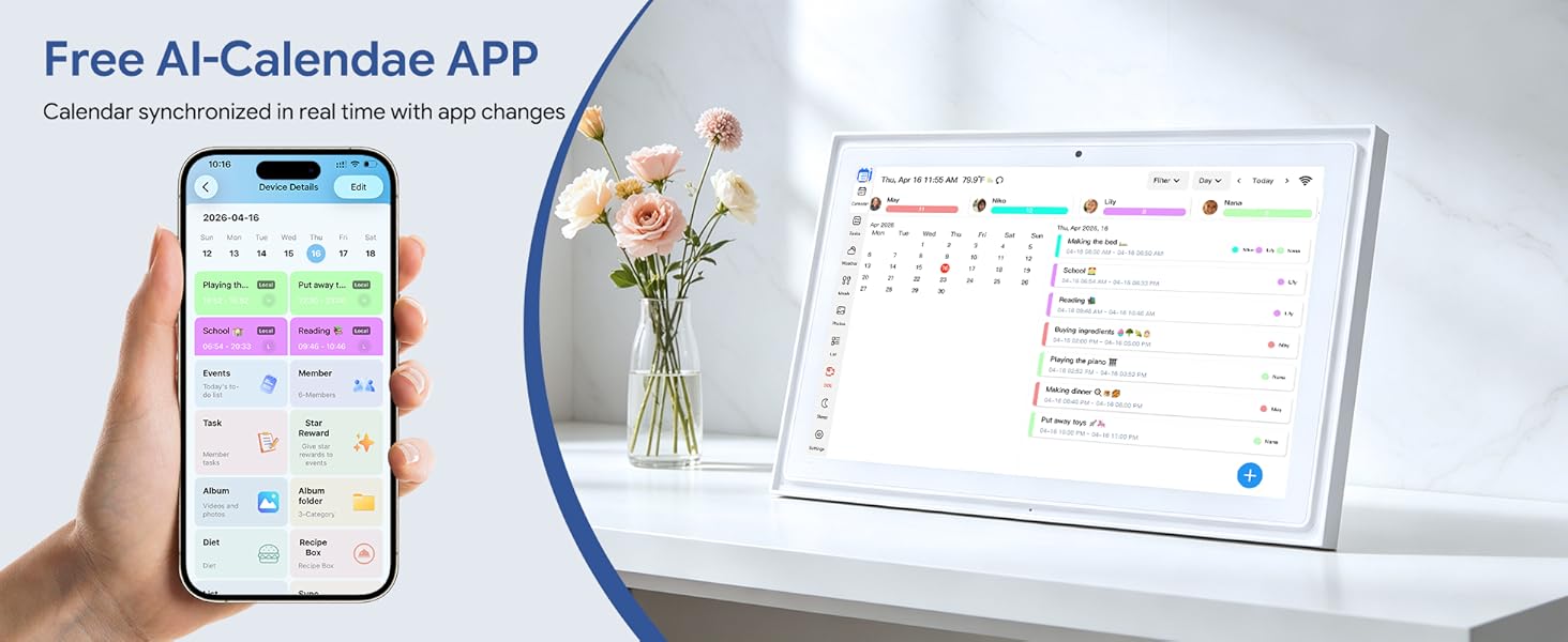 Calendar synchronized in real time with app changes