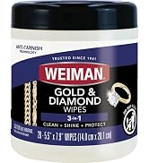 Weiman Gold & Diamond 3-in-1 Wipes - The Premium Jewelry Cleaner, Removes Tarnish and Dirt, Resto...