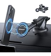 PROfezzion Suction Cup & Vent Clip Combo Magnetic Phone Holder Compatible with MagSafe on Car Das...