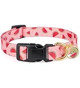 Handmade Dog Collar for Small Medium Large Dogs,Pink Watermelon with Pendant Fall and Winter Fash...