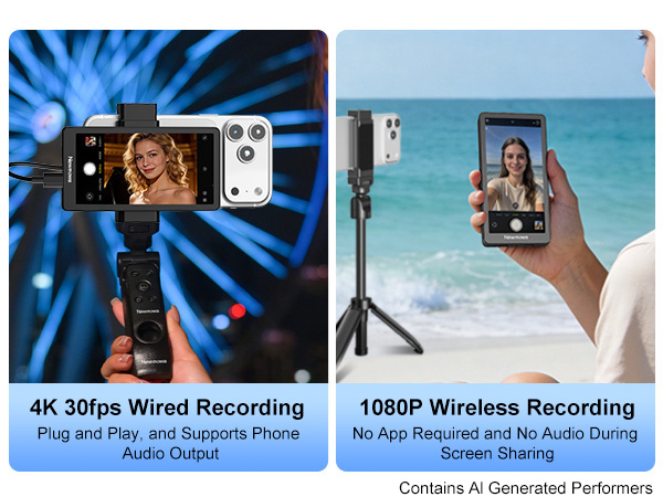 Vlog Selfie Phone Screen with Wireless Remote