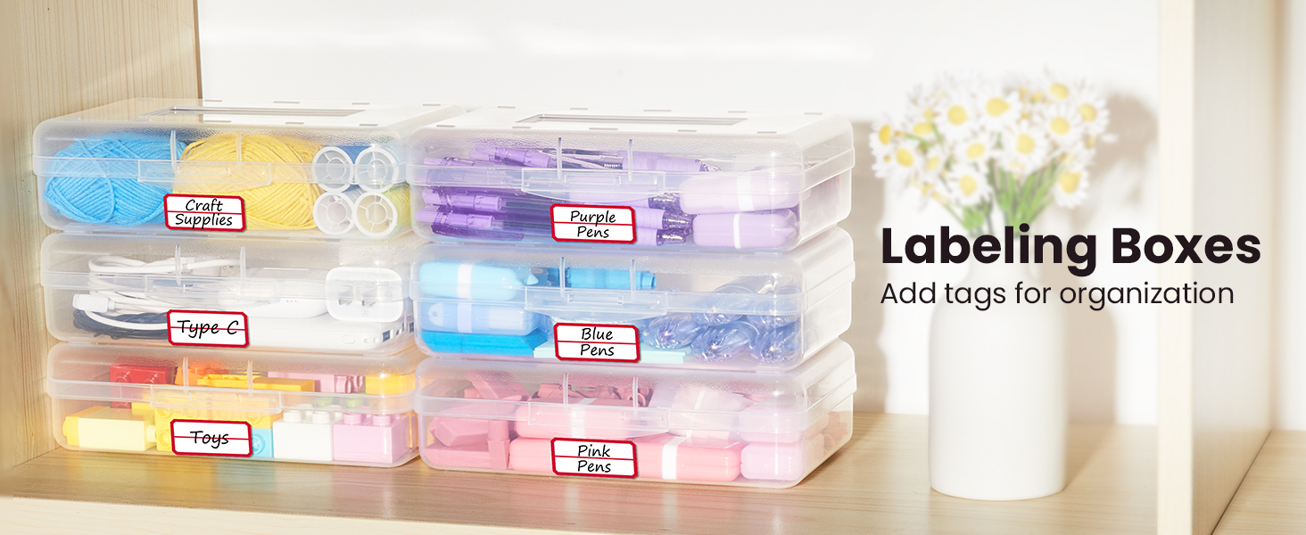 6 pack pencil box clear plastic