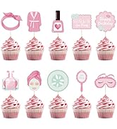 Hooqict 40Pcs Spa Party Decorations Cupcake Toppers Spa Birthday Party Cake Topper Decorations Cu...