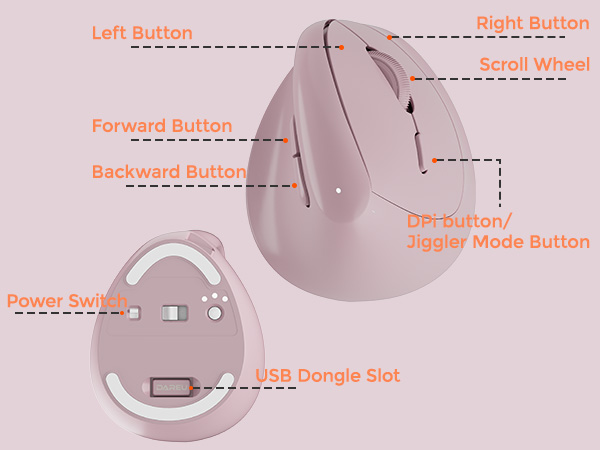 Ergonomic Vertical Wireless Mouse