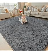8x10 Area Rugs for Living Room Bedroom Rug, Large Area Rug Shag Shaggy Carpet Soft Plush Furry Be...