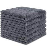 ZHAYAO 6 Pack 100% Cotton Wash Cloth, 12x12 Inch Highly Absorbent and Soft Feel Fingertip Towels,...