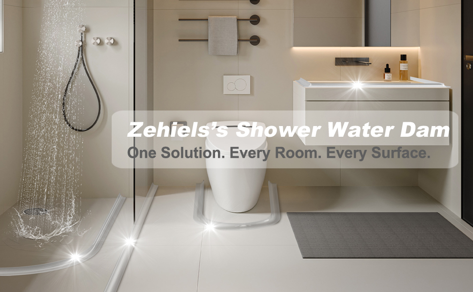 Shower Threshold Water Dam Silicone Shower Water Guard Collapsible Shower Door Bottom Seal