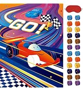 WERNNSAI Pin The Wheels on The Car Games - Car Birthday Party Supplies Race Cars Party Games Post...