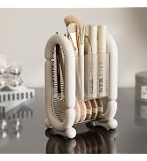 Clear Makeup Brush Holder,Cosmetics Make up Brush Organizer Storage for Vanity,Divided Brush Hold...