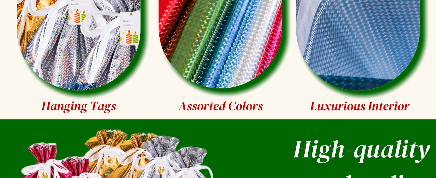 Christmas Drawstring Gift Bags