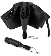G4Free 46 Inch Reverse Windproof Umbrella for Sun&Rain Strong 8 Ribs Compact Inverted Folding Tra...
