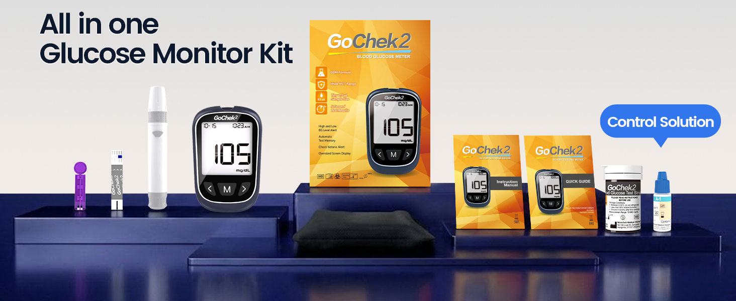 blood sugar testing kits with control solution