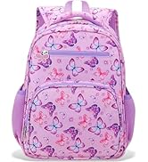 RHCPFOVR Kids Backpack for Girls - Girls Backpack 3-8 Ages Butterfly for Kids 15 Inch School Book...