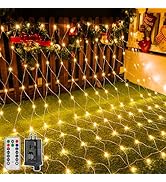 Ollny Net Lights Outdoor Mesh Lights 210LED 10x7ft, IP67 Waterproof Connectable Christmas Net Lig...