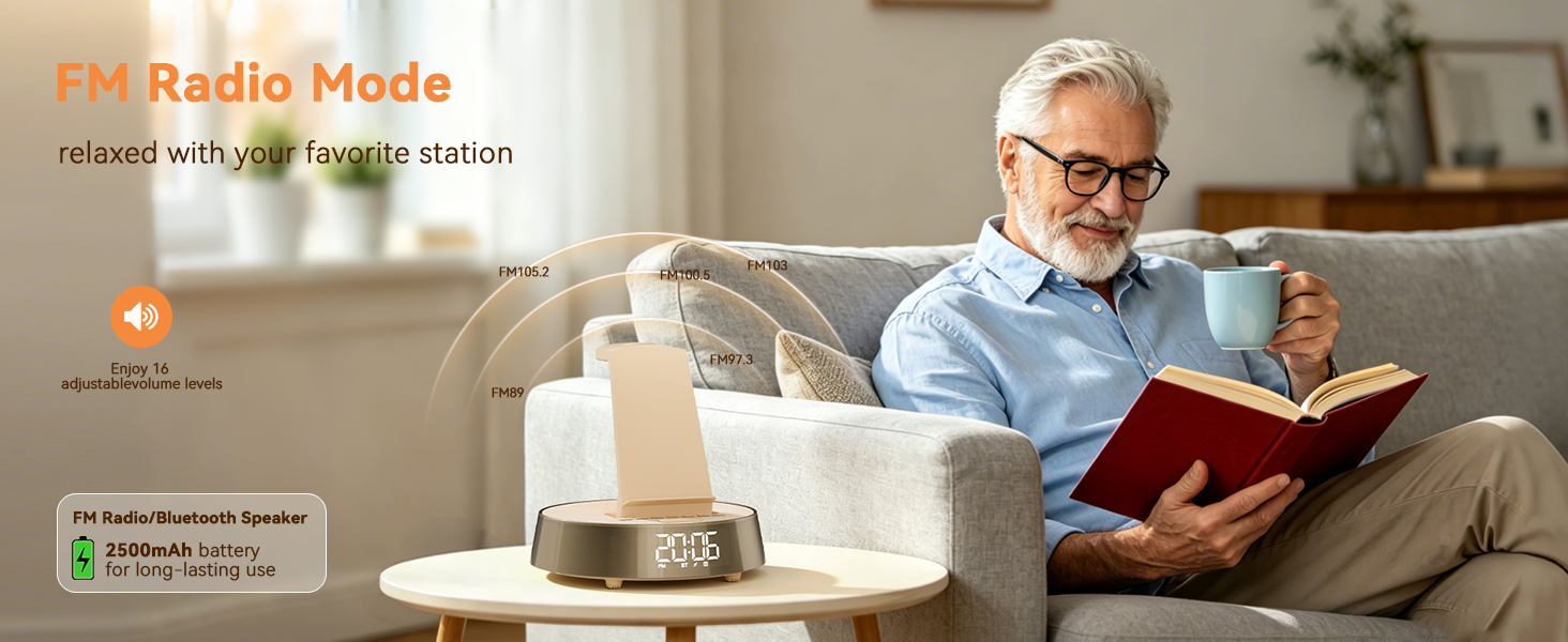 charge station with alarm clock Bluetooth speaker