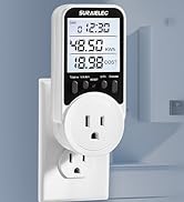 Suraielec Watt Meter, Plug-in Socket Power Meter, 90V-250V Wide Range, Backlit Large Display, Aut...