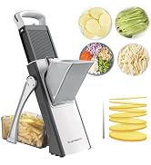 SupMaKin Upgrade Safe Mandoline Slicer for Kitchen, Bigger Size Adjustable Vegetable Chopper,Pota...
