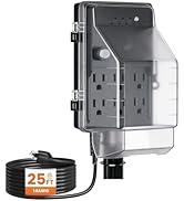 TAYMATIC Outdoor Power Stake Timer with Photocell, Dusk to Dawn, 6 Electrical Outlet Power Stake ...