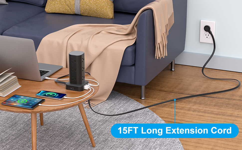 15FT long extension cord