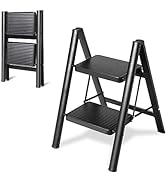 2 Step Ladder Folding Step Stool, Heavy Duty 330 Lbs Load Stepladder, Small Kitchen/Closet Ladder...