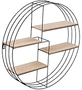 Honey Can Do Four-Tier Circular Decorative Metal Wall Shelf, Black SHF-09347 Black