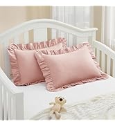 KKJIAF Cotton Toddler Pillowcase 13"x18" Set of 2, Soft & Breathable Toddler Pillow Cover, Envelo...