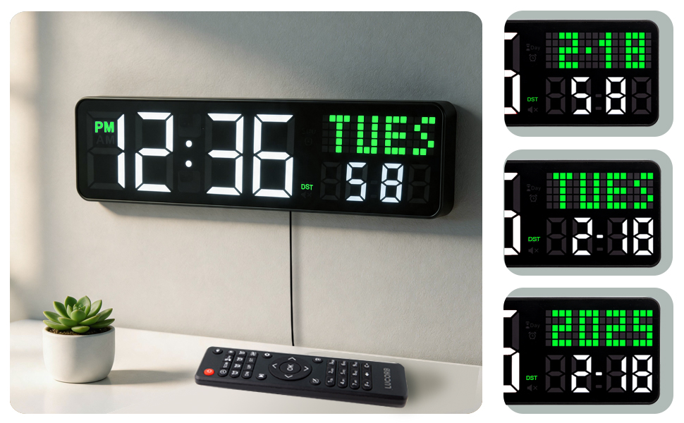 home gym wall clock with 5 display modes