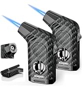 2-Pack All-in-one Torch Lighter with Cutter, Holder, Powerful Jet Flame, Gifts for Men, Windproof...