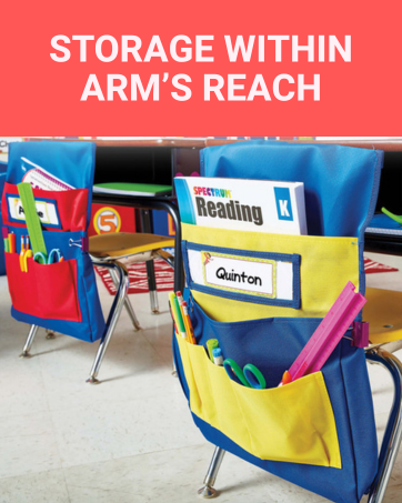 Chairback buddy storage pocket chart