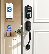 Veise VE027-H WiFi Fingerprint Smart Deadbolt Lock with Handleset, App Remote Control