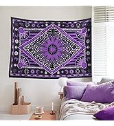 raajsee Sun Moon Purple Tapestry Aesthetic-Zodiac Mandala Tapestry Wall Hanging - Celestial Wall ...