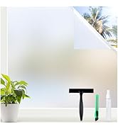 rabbitgoo Window Privacy Film for Glass Windows with Kit Decorative Clings UV Blocking Heat Contr...