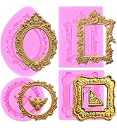 ZiXiang Photo Frame Silicone Molds Baroque Picture Frames Fondant Mold Vintage Mirror frame Mold ...