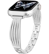 AIRSPO Slim Gold Band Compatible with Apple Watch 38mm/40mm/41mm/42mm Gold Apple Watch Bands for ...