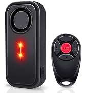 Cruxer Bike/Car Alarm with Red Flashing Light, Max 113dB Vibration Sensor Alarm, Wireless Remote ...