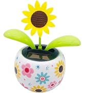 YLiiii Sunflower Solar Dancing Flower Solar Dancing Solar Toys, Solar Powered Swinging Animated D...