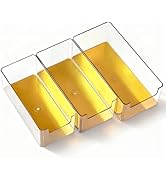 HOME BREEZE 3pcs Plastic Drawer Organizer, 3 Sizes Desk Drawer Divider Organizers and Containers ...