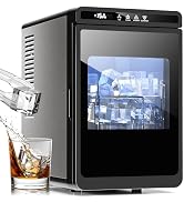 Kismile Clear Ice Cube Makers,3 Crystal Ice Cube in 20Mins, 155pcs/Day,Auto-Cleaning,Ice Makers C...