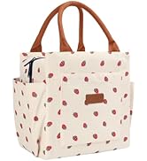 Joymee Lunch Bag Women Insulated Lunch Box Cute Corduroy Reusable Leakproof Large Capacity Lunch ...
