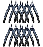 170 Wire Cutters, 10 Pack, Flush Cut Pliers 5 Inch, BOOSDEN Micro Wire Wutters Diagonal Cutting P...