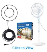 Misting Fan for Outside Patio, Outdoor Fan Misters for Cooling System, 35FT Double-Loop Water Mist