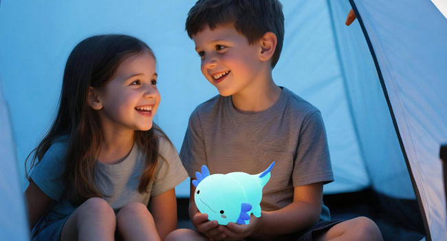 Blue Axolotl night light
