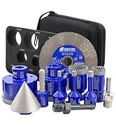 SHDIATOOL Diamond Drill Bits Kit - Core Bits Hole Saw Sets,Mould Guide for Drilling Porcelain Til...