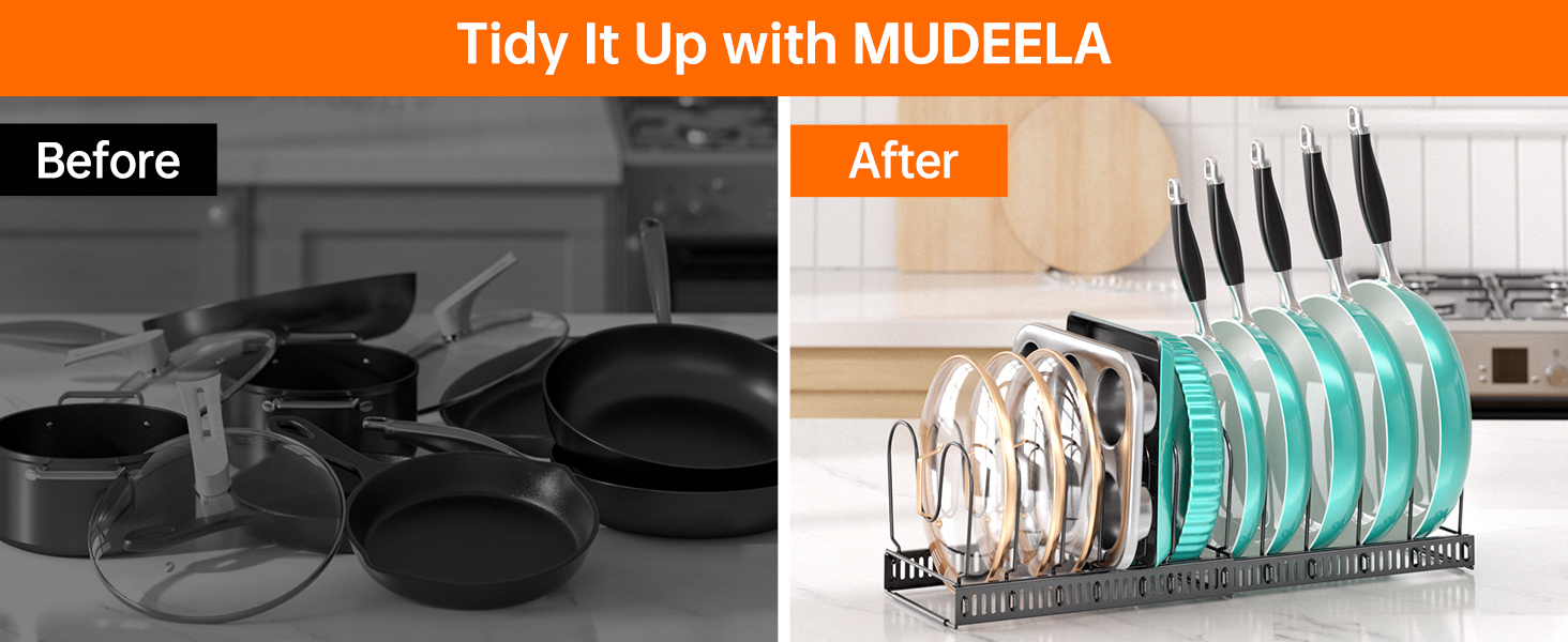 pot and pan organizer for cabinet