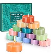 Colored Scented Tealight Candles, 16 Pack Soy Wax Colorful Tea Lights in 4 Scents for Home Decor,...