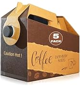 DTFMZOV 5 Pack 128 oz Disposable Coffee Box Dispensers, Insulated Coffee to Go Container with Han...