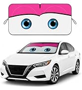 Car Windshield Sun Shade, Pink Cute Eyes Funny Car Sun Shade Universal Fits Sedan SUV Hatchback C...